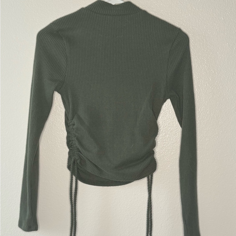 Olive Green Ribbed Two-Piece Set - Picture 3 of 6